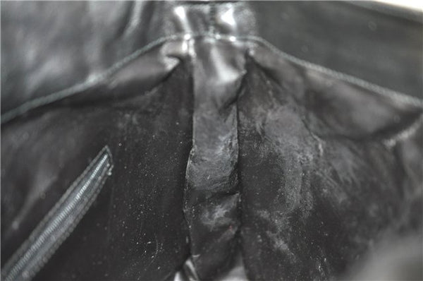 Authentic GUCCI Bamboo 2Way Shoulder Cross Body Bag Purse Leather Black J4718