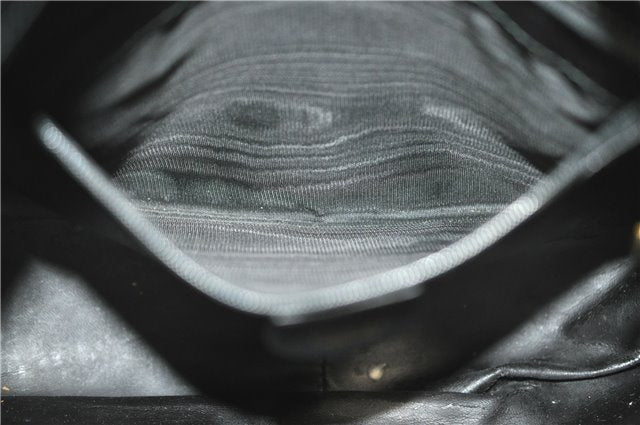 Authentic GUCCI Bamboo 2Way Shoulder Cross Body Bag Purse Leather Black J4718