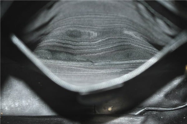 Authentic GUCCI Bamboo 2Way Shoulder Cross Body Bag Purse Leather Black J4718