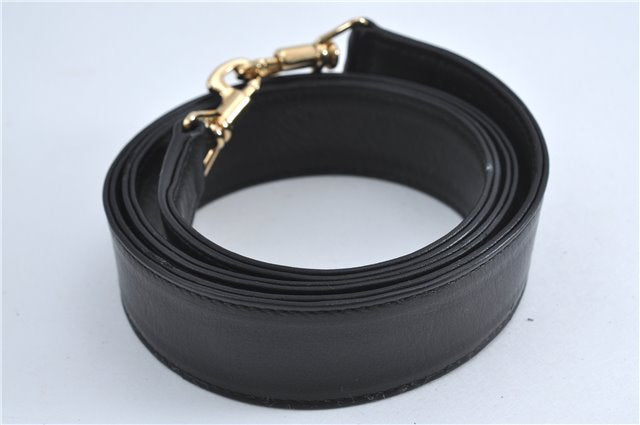 Authentic GUCCI Bamboo 2Way Shoulder Cross Body Bag Purse Leather Black J4718