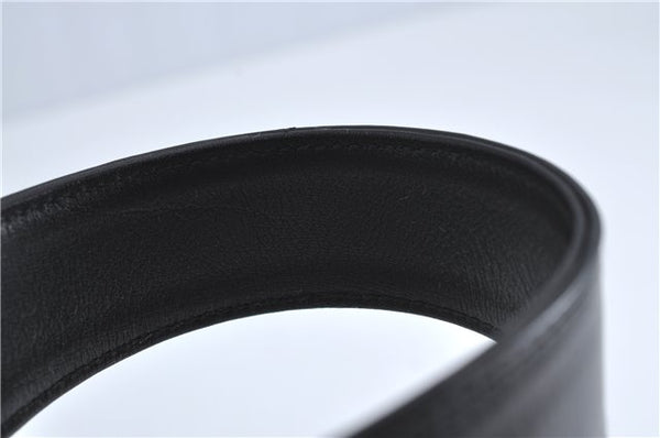 Authentic GUCCI Bamboo 2Way Shoulder Cross Body Bag Purse Leather Black J4718