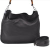 Authentic GUCCI Bamboo 2way Hand Shoulder Bag Nylon Leather Brown J4741