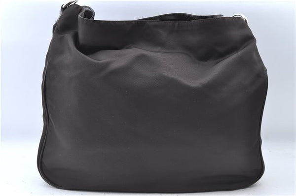 Authentic GUCCI Bamboo 2way Hand Shoulder Bag Nylon Leather Brown J4741