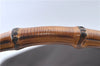 Authentic GUCCI Bamboo 2way Hand Shoulder Bag Nylon Leather Brown J4741