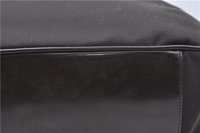 Authentic GUCCI Bamboo 2way Hand Shoulder Bag Nylon Leather Brown J4741