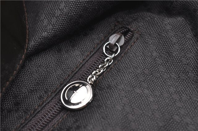 Authentic GUCCI Bamboo 2way Hand Shoulder Bag Nylon Leather Brown J4741