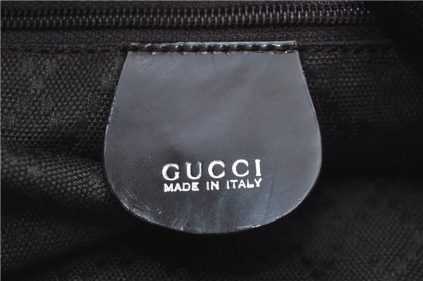Authentic GUCCI Bamboo 2way Hand Shoulder Bag Nylon Leather Brown J4741