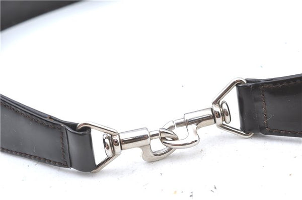 Authentic GUCCI Bamboo 2way Hand Shoulder Bag Nylon Leather Brown J4741