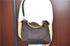 Authentic GUCCI Bamboo 2way Hand Shoulder Bag Nylon Leather Brown J4741