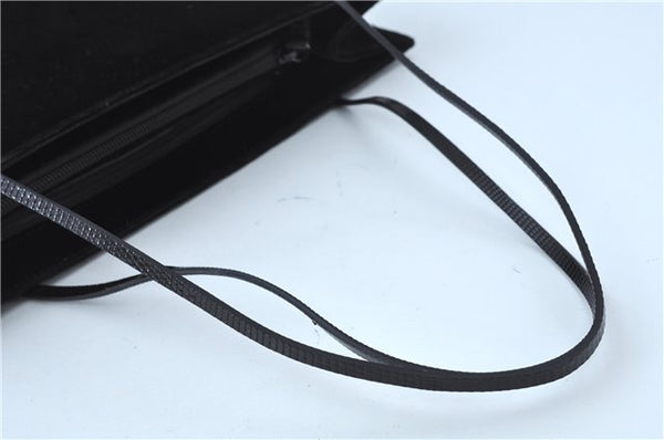 Authentic GUCCI Shoulder Hand Bag Purse Velour Leather Black J4748