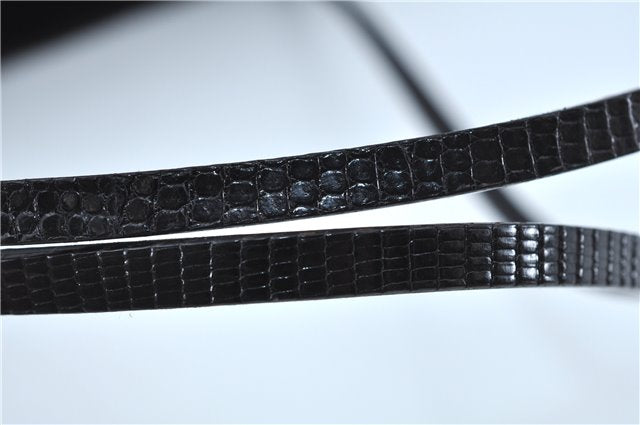 Authentic GUCCI Shoulder Hand Bag Purse Velour Leather Black J4748