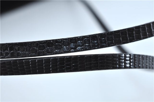 Authentic GUCCI Shoulder Hand Bag Purse Velour Leather Black J4748