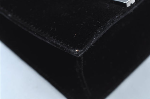 Authentic GUCCI Shoulder Hand Bag Purse Velour Leather Black J4748