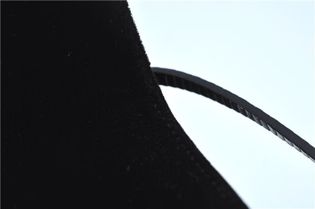 Authentic GUCCI Shoulder Hand Bag Purse Velour Leather Black J4748