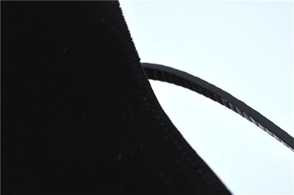 Authentic GUCCI Shoulder Hand Bag Purse Velour Leather Black J4748