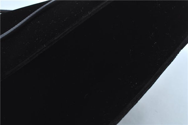 Authentic GUCCI Shoulder Hand Bag Purse Velour Leather Black J4748