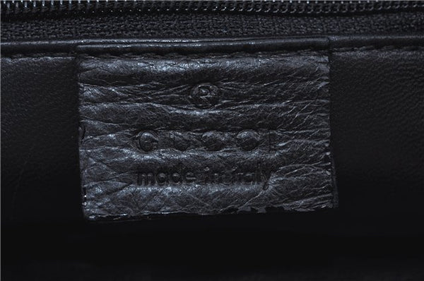 Authentic GUCCI Shoulder Hand Bag Purse Velour Leather Black J4748