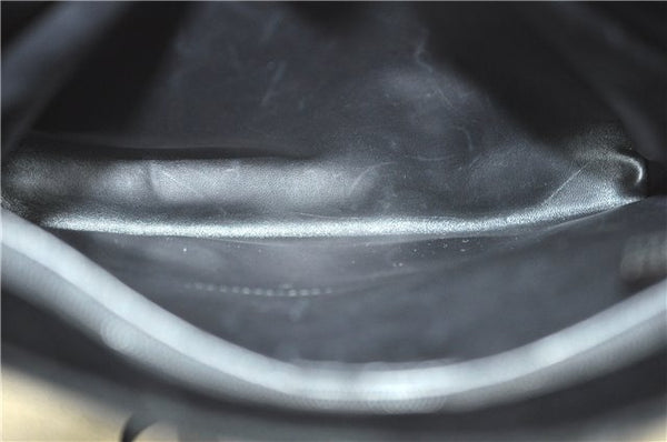 Authentic GUCCI Shoulder Hand Bag Purse Velour Leather Black J4748