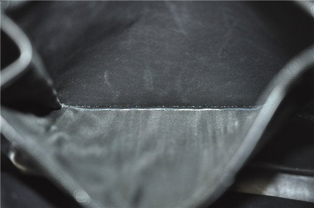 Authentic GUCCI Shoulder Hand Bag Purse Velour Leather Black J4748