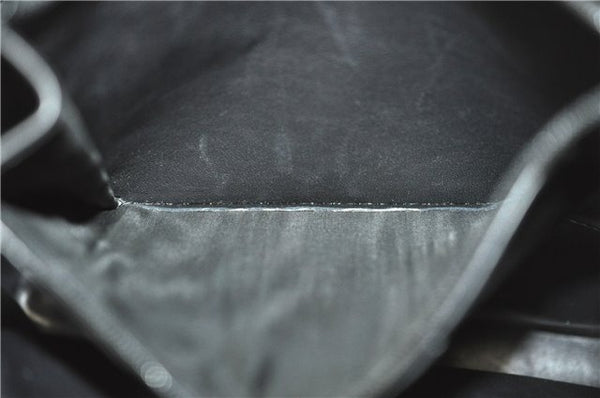 Authentic GUCCI Shoulder Hand Bag Purse Velour Leather Black J4748