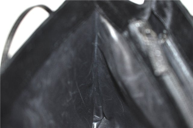 Authentic GUCCI Shoulder Hand Bag Purse Velour Leather Black J4748