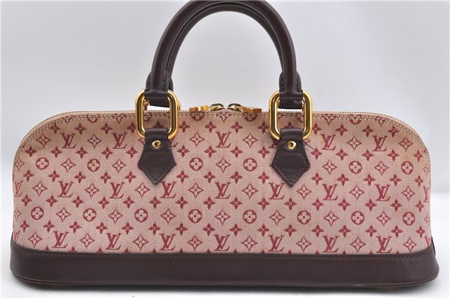 Authentic Louis Vuitton Monogram Mini Alma Ron Hand Bag Pink M92207 LV J4765