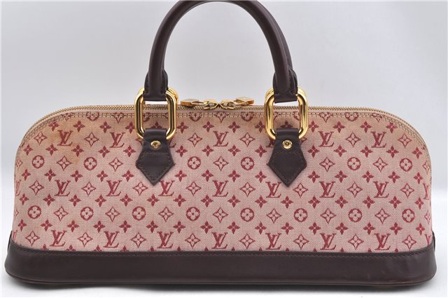 Authentic Louis Vuitton Monogram Mini Alma Ron Hand Bag Pink M92207 LV J4765