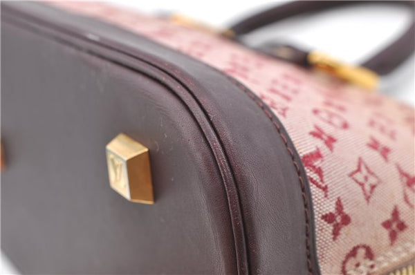 Authentic Louis Vuitton Monogram Mini Alma Ron Hand Bag Pink M92207 LV J4765