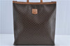 Authentic CELINE Macadam Blason Shoulder Tote Bag PVC Leather Brown J4769