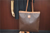 Authentic CELINE Macadam Blason Shoulder Tote Bag PVC Leather Brown J4769