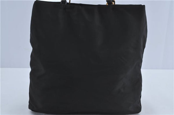 Authentic PRADA Nylon Tessuto Nylon Leather Shoulder Hand Bag Black J4885