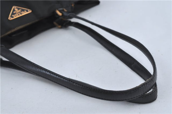 Authentic PRADA Nylon Tessuto Nylon Leather Shoulder Hand Bag Black J4885