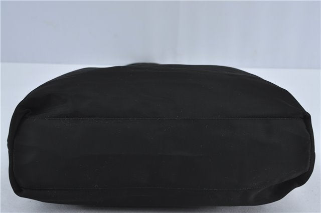 Authentic PRADA Nylon Tessuto Nylon Leather Shoulder Hand Bag Black J4885