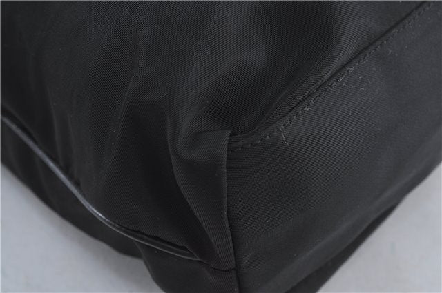 Authentic PRADA Nylon Tessuto Nylon Leather Shoulder Hand Bag Black J4885