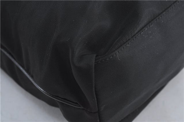 Authentic PRADA Nylon Tessuto Nylon Leather Shoulder Hand Bag Black J4885