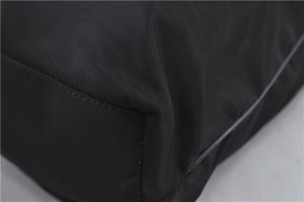 Authentic PRADA Nylon Tessuto Nylon Leather Shoulder Hand Bag Black J4885