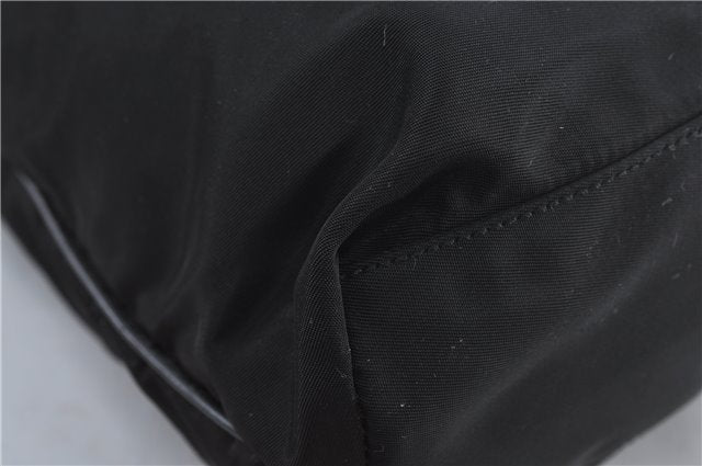 Authentic PRADA Nylon Tessuto Nylon Leather Shoulder Hand Bag Black J4885