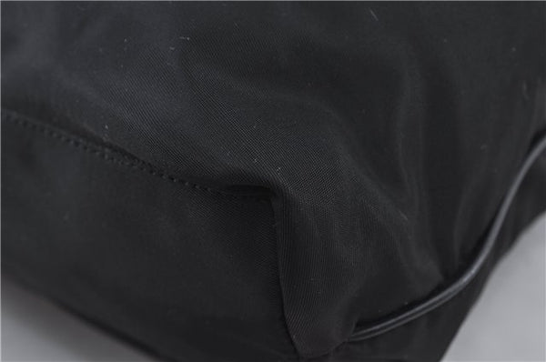 Authentic PRADA Nylon Tessuto Nylon Leather Shoulder Hand Bag Black J4885