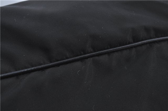 Authentic PRADA Nylon Tessuto Nylon Leather Shoulder Hand Bag Black J4885