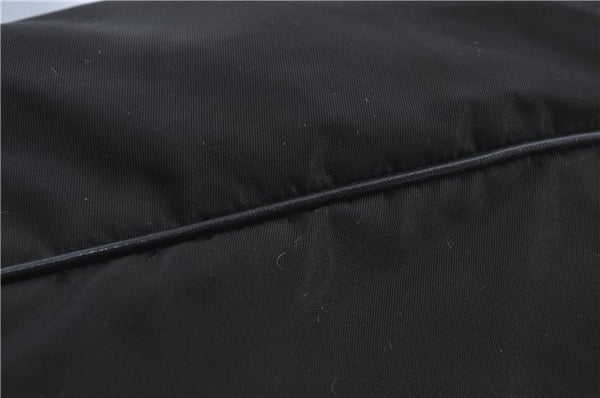 Authentic PRADA Nylon Tessuto Nylon Leather Shoulder Hand Bag Black J4885
