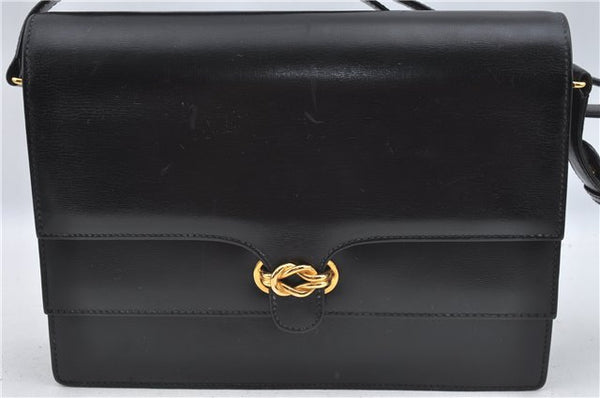 Authentic GUCCI Shoulder Cross Body Hand Bag Purse Leather Black J4957