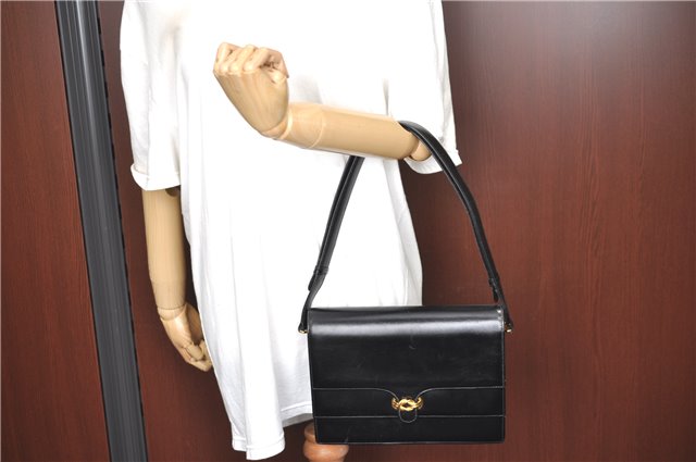 Authentic GUCCI Shoulder Cross Body Hand Bag Purse Leather Black J4957