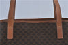 Authentic CELINE Macadam Blason Shoulder Tote Bag PVC Leather Brown J4958