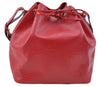 Authentic Louis Vuitton Epi Petit Noe Shoulder Drawstring Bag M44107 Red J5089