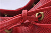 Authentic Louis Vuitton Epi Petit Noe Shoulder Drawstring Bag M44107 Red J5089