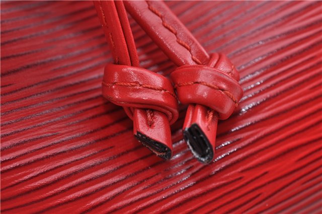 Authentic Louis Vuitton Epi Petit Noe Shoulder Drawstring Bag M44107 Red J5089
