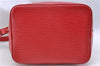 Authentic Louis Vuitton Epi Petit Noe Shoulder Drawstring Bag M44107 Red J5089
