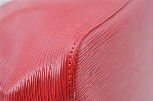 Authentic Louis Vuitton Epi Petit Noe Shoulder Drawstring Bag M44107 Red J5089