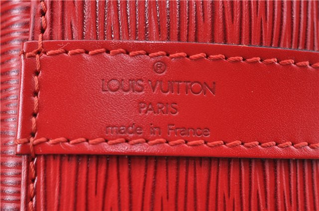 Authentic Louis Vuitton Epi Petit Noe Shoulder Drawstring Bag M44107 Red J5089