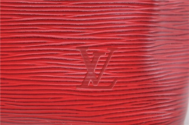 Authentic Louis Vuitton Epi Petit Noe Shoulder Drawstring Bag M44107 Red J5089